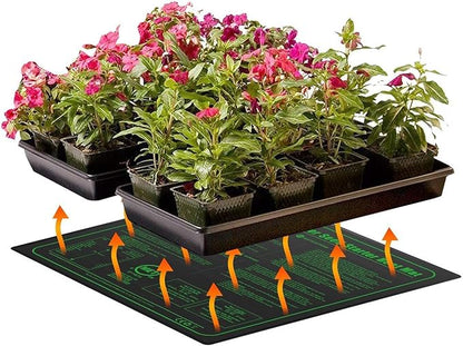 iPower GLHTMTM-A 20" x 20" Waterproof Durable Seedling Heat Mat Warm Hydroponic Plant for Indoor Gardening Germination Starting, black
