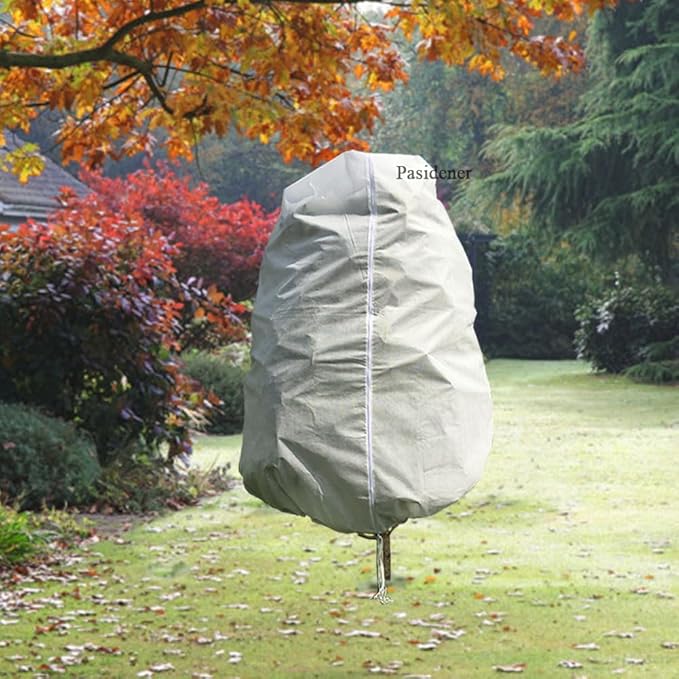 Plant Covers Freeze Protection 2 Packs 70" x60" 2.2oz Tree Covers Frost Plant Covers Freeze Cloth for Outdoor Plants with Zipper Drawstring