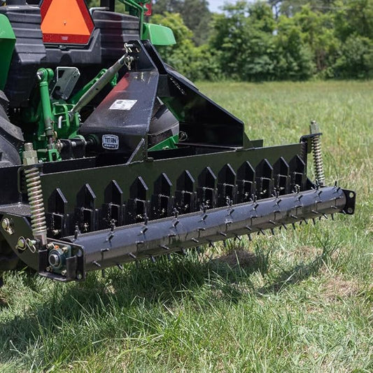 Titan Attachments 72in Soil Yard Pulverizer, Spiked Drum, Category 1 and 2, 3 Point, Quick Hitch Compatible