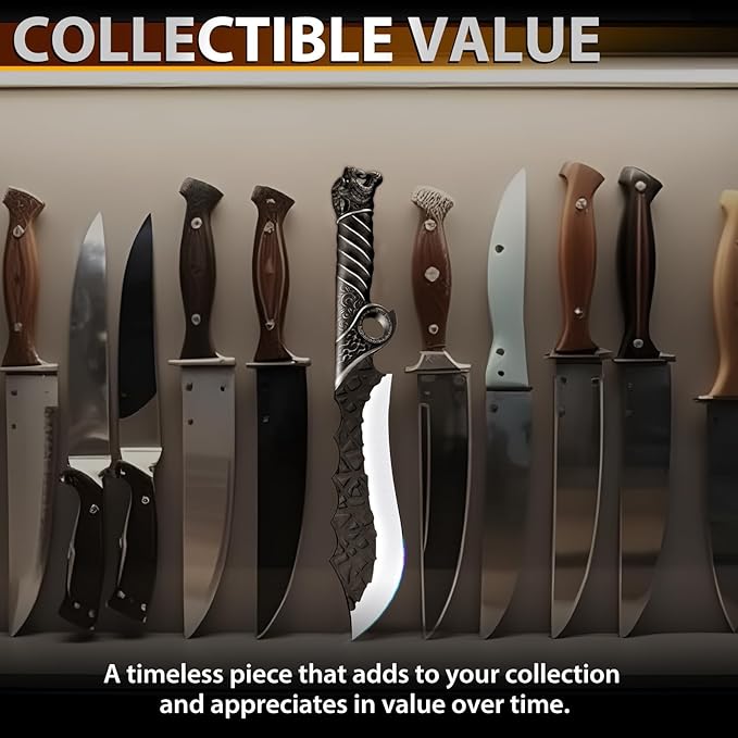 Purple Dragon Heavy Duty Machete for Cutting Trees – Japanese Forged Survival Machete with Tiger Head Handle, Gardening Machetes with Leather Sheath, Yard Work & Outdoor Camping Machetes