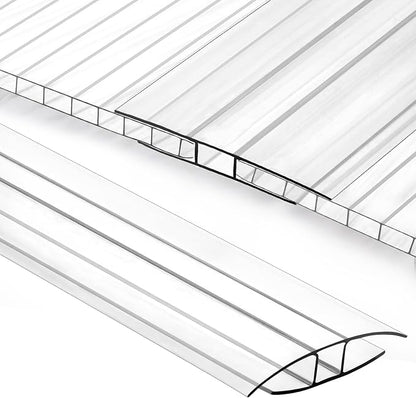 Polycarbonate Greenhouse Panel Connectors – 20 Packs, 4FT H Connectors Fits 4 or 6 MM Panels, UV-Resistant Greenhouse Joining Strips for DIY Garden Greenhouses and Cold Frames