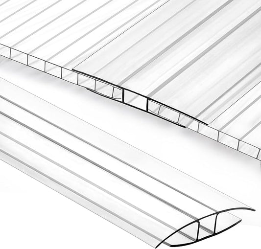 Polycarbonate Greenhouse Panel Connectors – 10 Packs, 4FT H Connectors Fits 6 or 8 MM Panels, UV-Resistant Greenhouse Joining Strips for DIY Garden Greenhouses and Cold Frames
