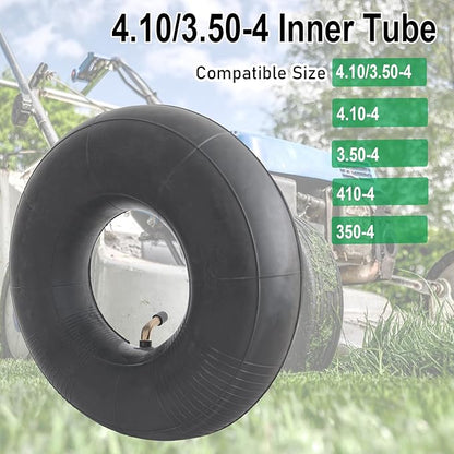 2-Pack 4.10/3.50-4 Inner Tube 4.10-4 3.50-4 Tube Bend Valve Stem for Wheelbarrows/Mowers/Hand Trucks and More