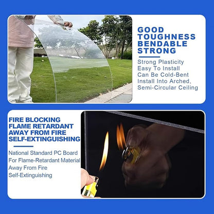 Greenhouse Panels Daylighting Roof Panels Transparent Greenhouse Panel Easy to Bend and Cut for Outdoor Gardens Greenhouses.(Transparent,6x19.7ft)