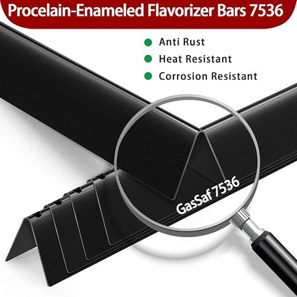 GasSaf 22.5 Flavorizer Bars 7536 for Weber Spirit 300 Side 3-Burner Grills, Spirit E/S-310, Spirit E/S-320, Spirit 700, Weber 900, Genesis Silver/Gold B C, Porcelain Grill Bars for Weber 7537 65903