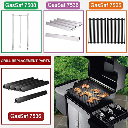 GasSaf 22.5 Flavorizer Bars 7536 7537 | 28 1/8 inch Grill Burner 7508 for Weber Spirit 300 E-310, E-320(Side-Knob), Gas Grill Parts for Spirit 700, Weber 900, Genesis Silver B/C Replacement Parts