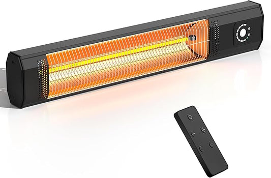 2S Fast Heating Infrared Outdoor Heater, 9 Heating Levels Electric Patio Heater with Motion Sensor, 34 In 9H Timer Remote Control Wall Mounted Garage Heaters, for Porch, Gazebo, Workshop and Indoor
