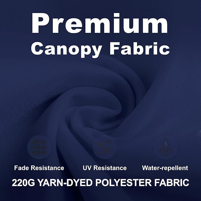 11FT Cantilever Umbrella with Base Large Curvy Outdoor Aluminum Offset Umbrella w/ 360° Rotation, UV Resistant Canopy for Patio, Garden, Backyard, Navy Blue
