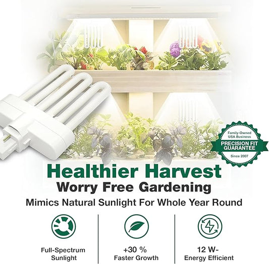 2 Grow Bulbs Compatible with AeroGarden Miracle-GRO B Part # 970904-0200,100340 & Models AeroGarden 3, 3SL, 3 Elite, 6, 7, Chef in A Box, Chef in A Box Elite - by Think Crucial (2 Pack)