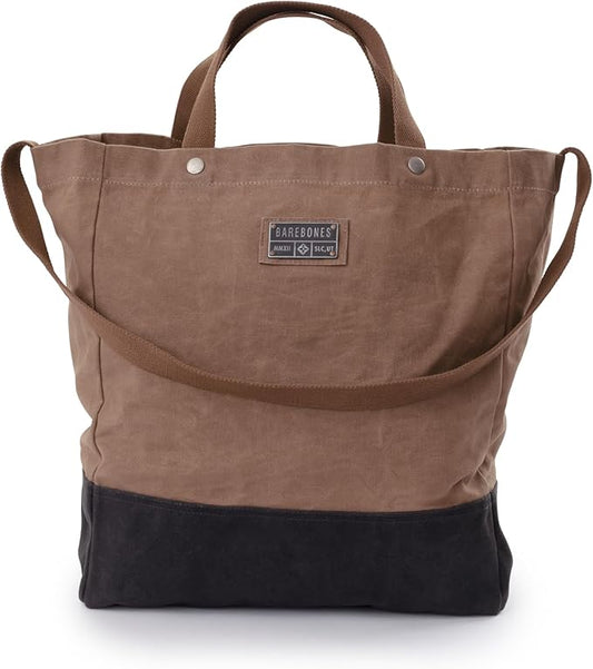 Barebones Neelum Large Waxed Canvas Tote Bags - Heavy Duty Canvas Bag and Reusable Grocery Bag