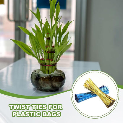 PATIKIL Bag Twist Ties 3 Inch, 800 Pcs Metallic Bread Ties for Treat Plastic Bags Gift Wrapping Candy Coffee Bag Plant Party Cake Favor, Rose Red