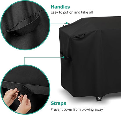 SunPatio Griddle Cover for Blackstone 28" Pro Series, Heavy Duty Waterproof Flat Top Gas Grill Cover 60 Inch, Outdoor All Weather Protection Griddle Cooking Station Grilling Protector, Black