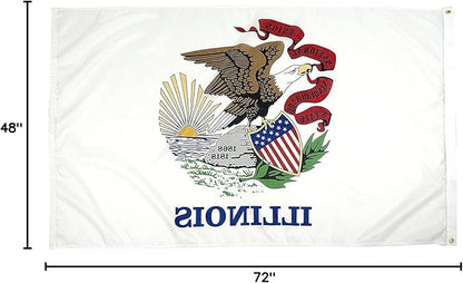 FlagSource Illinois Nylon State Flag, Made in the USA, 4x6'