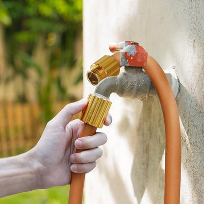 Worth Short Lead-in Hybrid Garden Hose 5/8 in. x 4 ft. -Kink Free, No Leaking, Male/Female Fittings -Heavy Duty Durable Flexible Lightweight Water Pipe -Brass Aluminum Ends for Household & Yard Use
