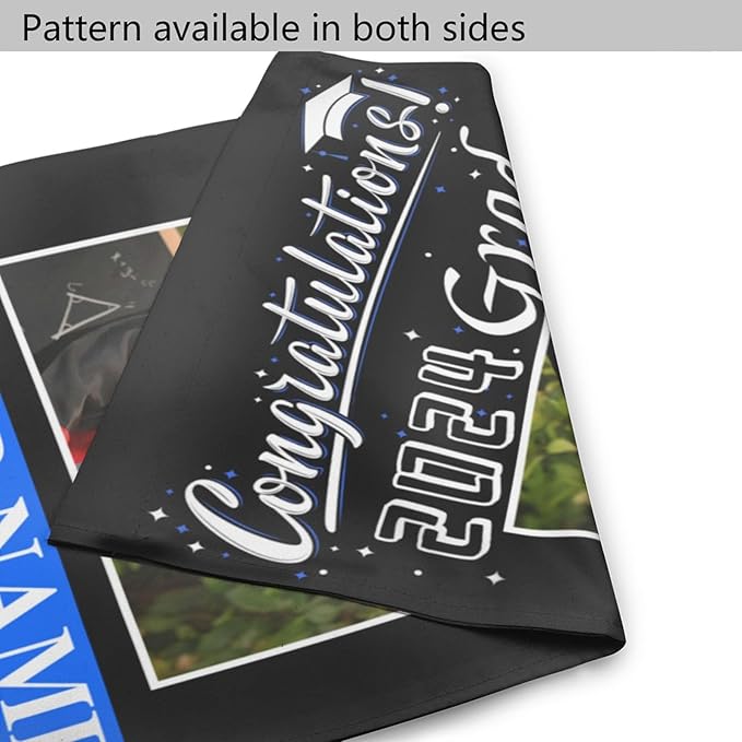 Personalized Graduation Garden Flag With Photo Name Custom Class Of 2025 Double-Sided Banner Congratulation Grad Yard Sign Outdoor Flags For Party Ceremony (Custom Graduation Flag, 12x18(in))