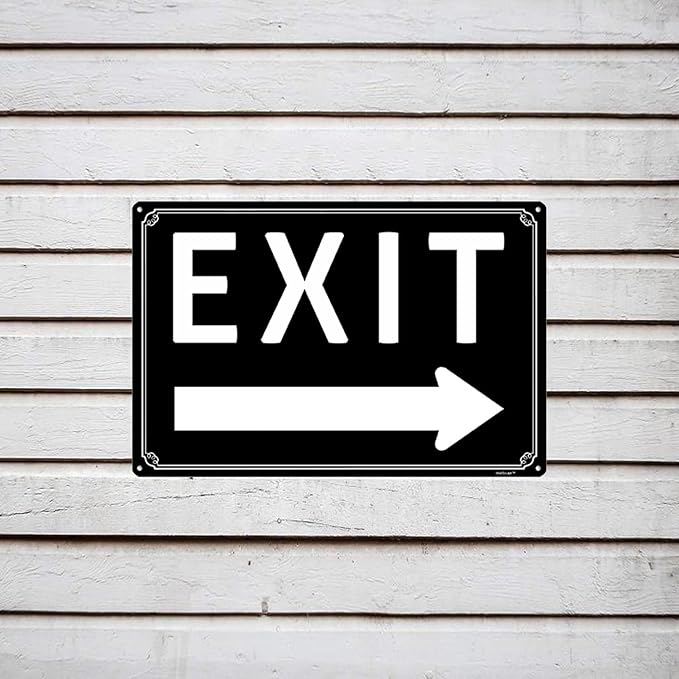 12x16" Exit Sign With Left Arrow - High-Intensity Aluminum Parking Lot Sign, Weatherproof & Fade-Resistant, Ideal for Outdoor & Indoor Use - Curbside Sign(horizontal version)