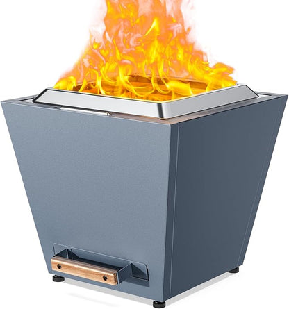 LEGACY HEATING Smokeless Fire Pit, Portable Outdoor Firepits 20 inch, Carry Handle for Backyard Patio Camping Bonfire, Stainless Steel, Ideal for 4-8 People, 32.19 lbs, Blue, Cyberpit One