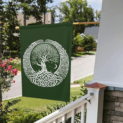 Viking Tree Garden Flag Vertical Double Sided Outdoor Yard Tree Flags 12.5x18 Inch Burlap Banners Vertical Double Sided for Outdoor Decor Lawn