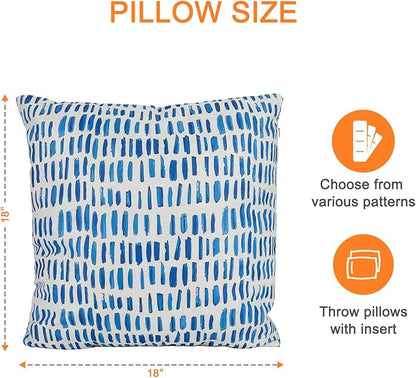 Outdoor Throw Pillows Waterproof Set of 2 Patio Pillows 18×18 Inch Decorative Pillows for Bed, Couch, Sofa and Patio Furniture