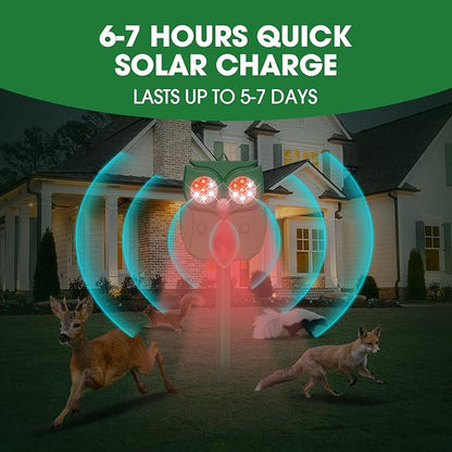 Animal Repellent, Raccoon Repellent Ultrasonic, Waterproof Motion Detection LED Flash Light, Animal Repellent Ultrasonic Outdoor for Dogs Fox Rabbit Squirrels Coyote Deer Repellent