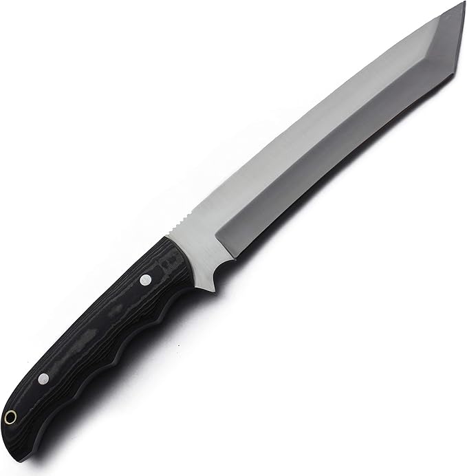GCS Handmade G10Handle D2 Tool Steel Tactical Hunting Knife with leather sheath Full tang blade designed for Hunting & EDC GCS 266