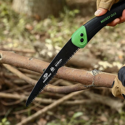 MOSSY OAK Folding Saw - 7 Inch Pruning Handsaw with Pouch, D6A & M2 Bimetal Saw Blade, Hunting Saw Foldable for Deer, Tree, Wood, and Limb Cutting