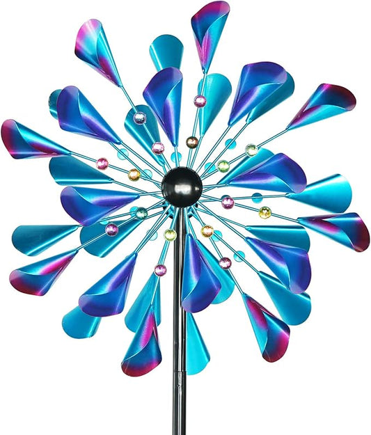 Decoroca Wind Spinner Choice for Families - 72in Large Outdoor Metal Wind Spinners - Pretty Outdoor Decor for Festival & Birthday Loves - 21" W x 72" H (Double Blades)