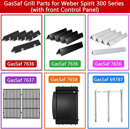 GasSaf 7636 Flavorizer Bars for Weber GS4 Spirit I & II 300 Series, 15.3" Grill Flavorizer Bars for Spirit E310 S310 E315 S315 E320 S320 Gas Grills(Up Front), Replacement PartsWeber 67046 69797 68843