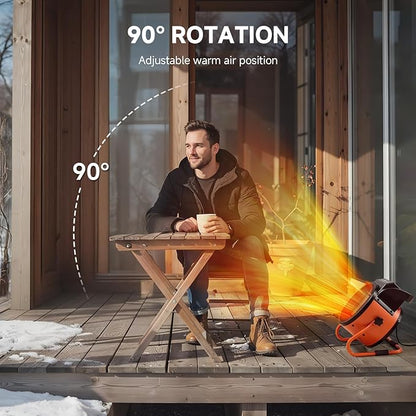 Greenhouse Heater with Remote, 1500W Outdoor Patio Heater with Digital Thermostat, Garage heater 24-Hour Timer for 3S Fast Heating, 3 Modes Adjustment, PTC Overheat Protection for Grow Ten