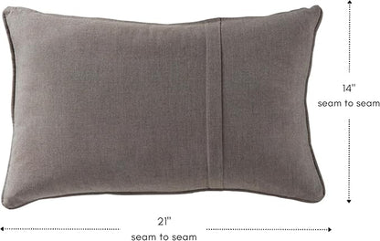 Greendale Home Fashions Sunbrella 21" x 14" Rectangle Outdoor Throw Pillow with Removable Cover (Set of 2), Cast Shale 2 Count