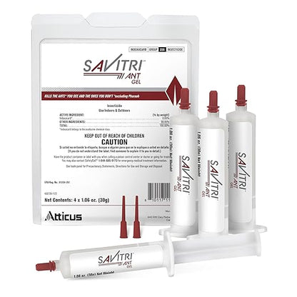 Atticus Savitri Ant Gel Bait (4 x 30 Grams) - Indoor and Outdoor Use - Indoxacarb Ant Killer