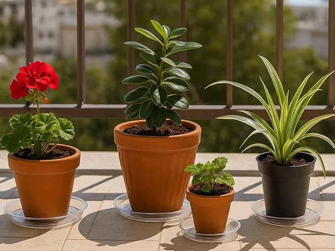 20 Packs 16 Inches Large Clear Plant Saucers for Indoor Outdoor Use Heavy Duty Plastic Plant Trays for Planter Bulk Flower Pot Drip Trays to Catch Water, 4 to 20 Inch