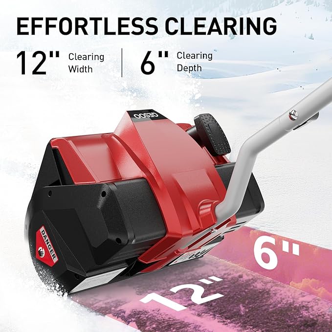 12" Cordless Snow Shovel Compatible with Milwaukee 18V Battery (Tool Only), Brushless Electric Snow Blower Thrower, LED Light, Ergonomic, for Driveway, Sidewalk, Walkway, Deck