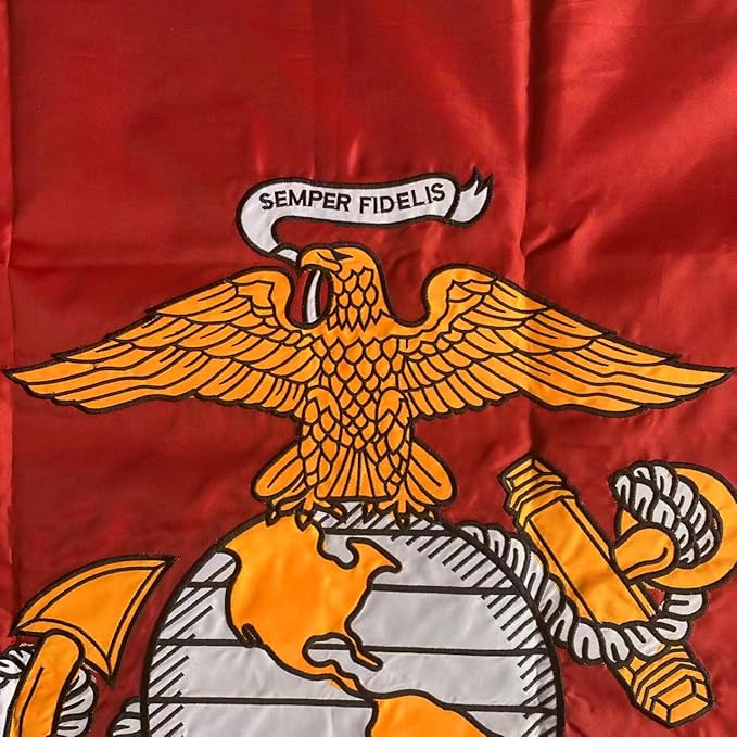 Jayus Embroidered US Marine Corps Military Flags 2x3 Outdoor - 340D Heavy Duty Nylon Double Sided USMC Flag Banner with 2 Grommets