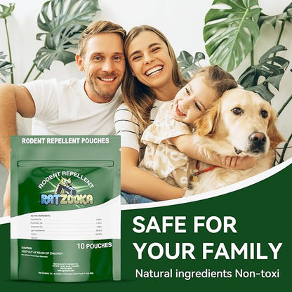 Extra-Strength Mouse Repellent Pouches with Cinnamon/Cornmint Oils, (20 Pouches) Natural Rodent Repellent, Indoor & Outdoor Mice Repellent, Safe for Pets and Kids