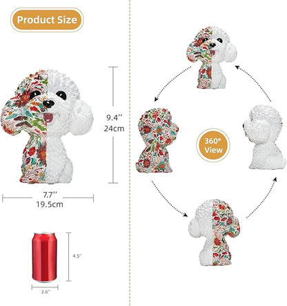 Outdoor Statues for Garden-Dog Outside Decor Clearance for Yard Art Lawn Ornaments Porch Patio Balcony Home House - Birthday Gifts for Grandma Mom Women (Teddy)