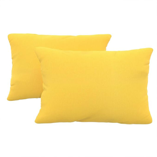Covers & All Sunbrellla Outdoor Pillows for Patio Furniture, UV Fade Resistant & Waterproof Outdoor Sunbrella Lumbar Pillows, Set of 2 Inserts & Covers for Patios, Decks and Porches (Canvas Sunflower)
