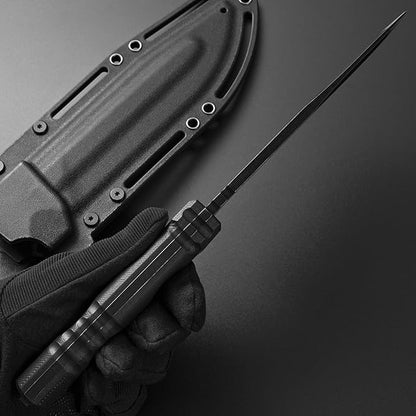 GTK7 Fixed Blade Knife DC53 Steel Blade Full Tang Nylon Fiberglass Handle EDC Fixed Knifes for Outdoor Camping Bushcraft (black)