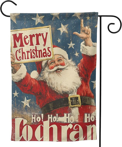 Merry Christmas Garden Flag Vertical Double Sided Outdoor Yard Flags 12.5x18 Inch Burlap Banners Vertical Double Sided for Outdoor Decor Lawn