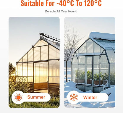 VEVOR 6 Pack Polycarbonate Greenhouse Panels, 2' X 4' X 0.16'' Roof Panels Sheets, Waterproof UV Protected Corrugated Plastic Roofing, Impact Resistance Clear Roofing Sheets for Greenhouse/Garden