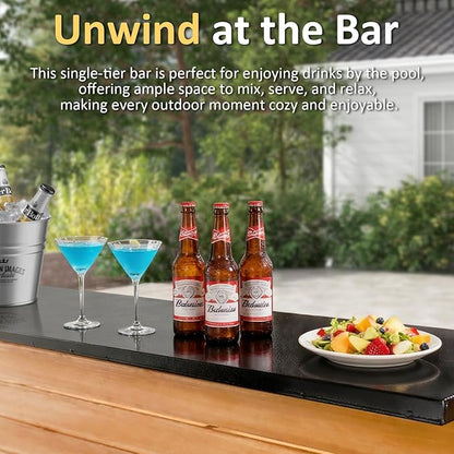 6x8FT Cedar Wood Entertainment Bar Center - Modern Outdoor Bar Gazebo with Galvanized Steel Roof & TV Support Bracket, Backyard Hub with Shelves for Gatherings, Parties, Grilling & Leisure