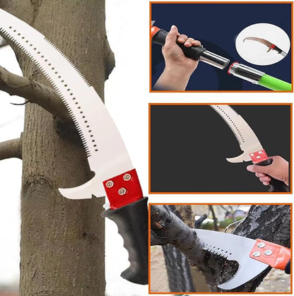 Manual Pole Saw 30 FT Extendable Tree Pruner High Branches Trimming for Pruning Palms and Shrubs with Long Handle (Red)