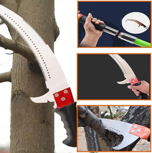 Manual Pole Saw 30 FT Extendable Tree Pruner High Branches Trimming for Pruning Palms and Shrubs with Long Handle (Red)