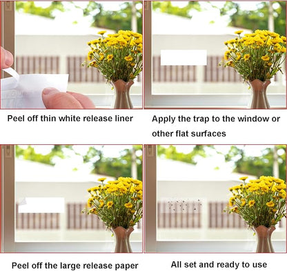 Mosqueda Window Fly Traps, 30 Pack Sticky Fly Traps for Indoors, Fly Catchers for Inside Home, Waterproof & Non-Toxic Adhesive Sticky Paper Trap for Mosquitos Bugs Housefy Fruit Fly Flying Gnats