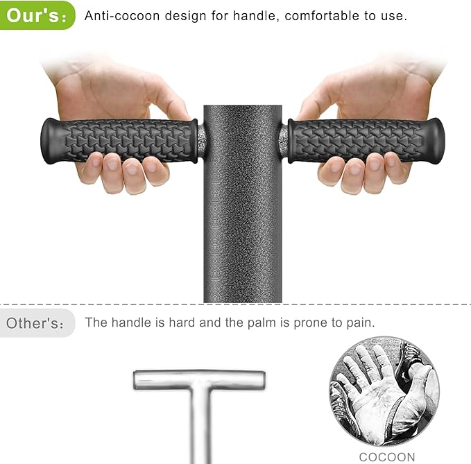 Dolibest 3-in-1 Sod Plugger & Bulb Planter Tool - Depth Adjust (3-6'') Stainless Steel Sharp Serrations with Ergonomic Grip | Lawn Plug Cutter for Turf Repair, Soil Sampling & Garden Planting-35.7"