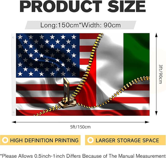 Vintage American America Usa Italy Italians Flags For Outside Yard 3x5 Ft Double Sided Printed 100d Polyester Lightweight Garden Welcome Outdoor Banner Brass Grommets