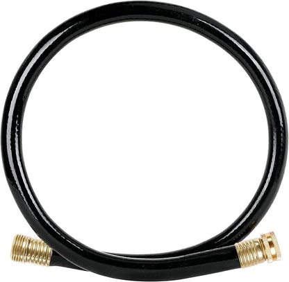 Worth Short Leader Black Garden Hose 3/4 in. x 5 ft. -Kink Free, No Leaking, Male/Female Fittings -Heavy Duty Durable Flexible Lightweight Water Pipe -Brass Aluminum Ends for Household & Commercial