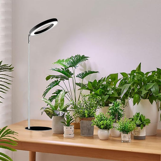 yadoker 72 LEDs Full Spectrum Plant Grow Light for Indoor Plants，Height Adjustable, 6.3" Aluminum Housing,Automatic Timer with 8/12/16 Hours,10-Level Brightness,Ideal for Small and Medium Plant Grow