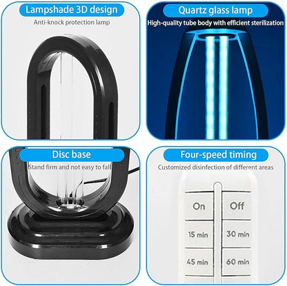 2025 New UV Light - Uv Lamp for Bedbugs, Uv Bed Bugs, UV Lamp with 4- Speed Timing and Remote Control (Black+White)