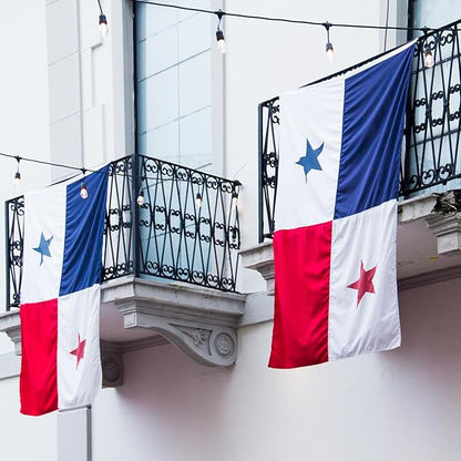 Panama Panamanian Flag 3x5 ft Outdoor, Double Sided 3 Ply Heavy Duty Panama National Country Flag, 100% Quality Polyester Panamanian Banner with Brass Grommets 4 Rows Stitches